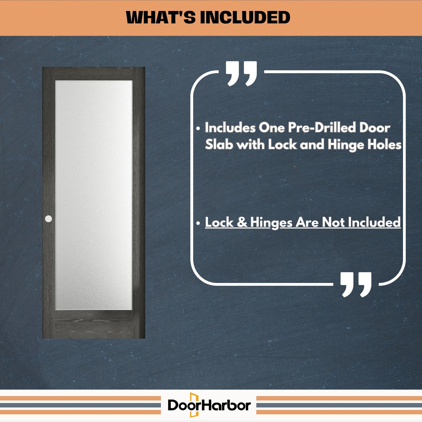 1-Lite Frosted Glass Design Interior Door, Engineered Gray Oak Veneer Finish, Solid Core
