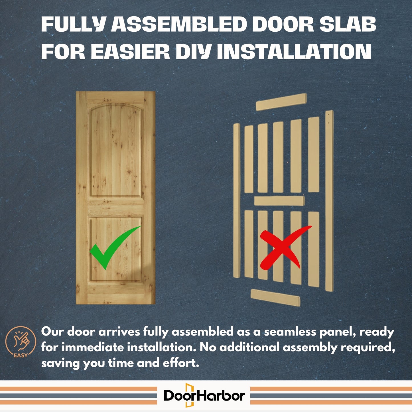 Prehung Interior Door, 2-Panel Arch Design, Engineered Alder Veneer Primed, Solid Core, with Jambs Kit, Black or Satin Nickel Hinges, and Pre-Drilled Lock & Hinge Holes