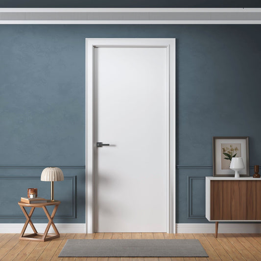 Plain Flush Interior Door - White Primed Solid Core Door Slab for Sliding Door, Swing Door, Barn Door, Bifold Door or Pocket Door Applications