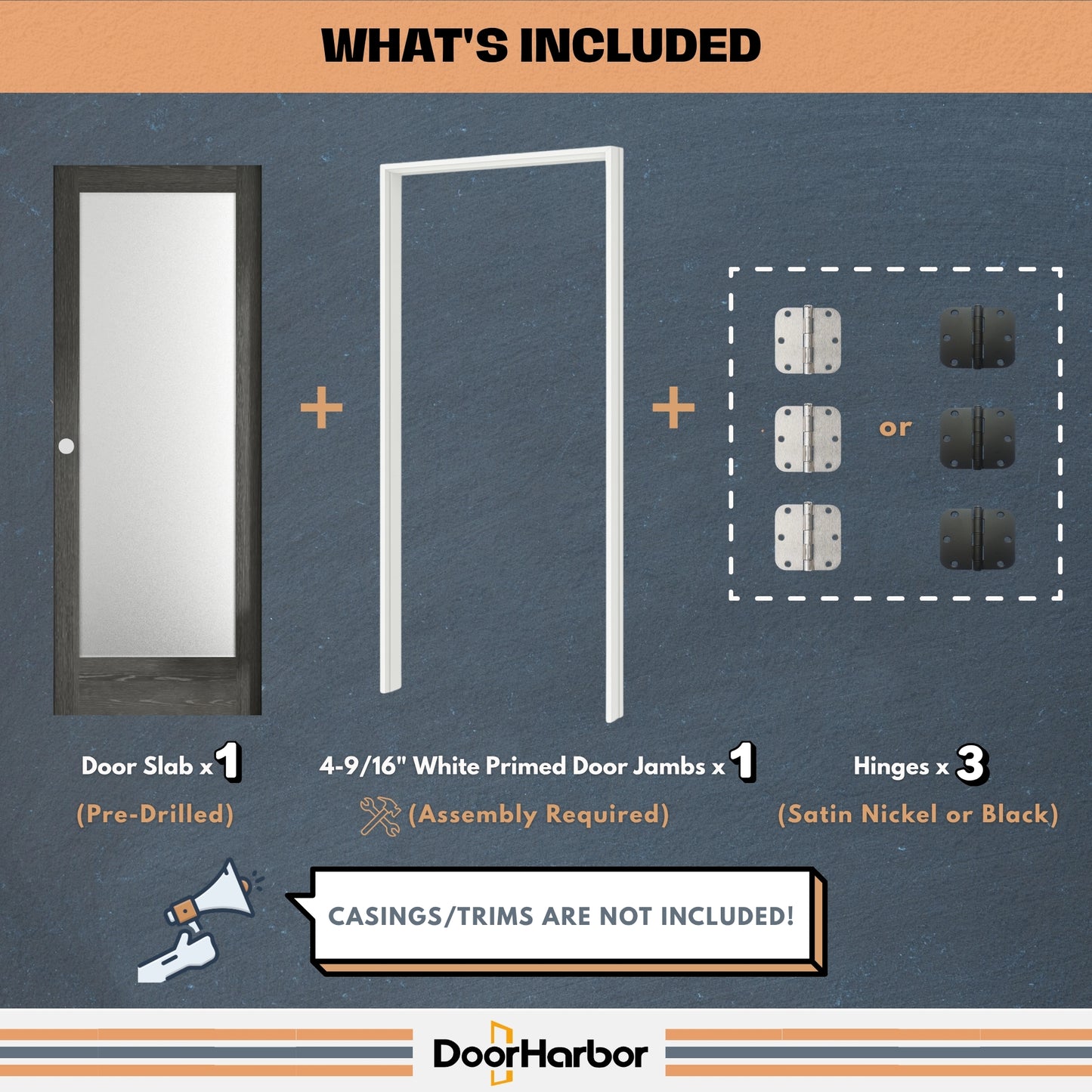 1-Lite Frosted Glass Design Interior Door, Engineered Gray Oak Veneer Finish, Solid Core
