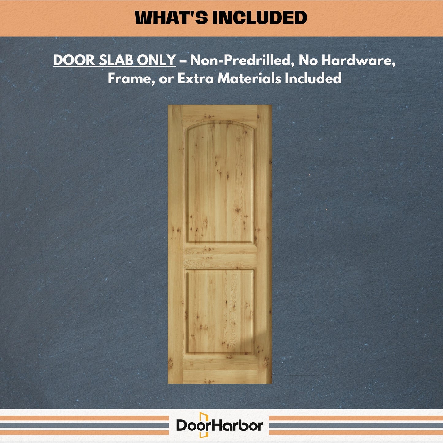 2-Panel Arch Design Interior Door, Engineered Alder Veneer Finish, Solid Core