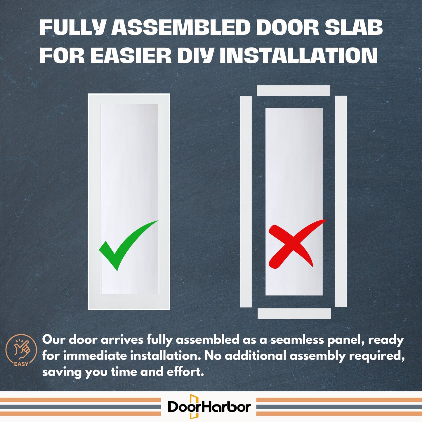 Prehung Interior Door, 1-Lite Frosted Glass Design, White Primed, Solid Core, with Jambs Kit, Black or Satin Nickel Hinges, and Pre-Drilled Lock & Hinge Holes
