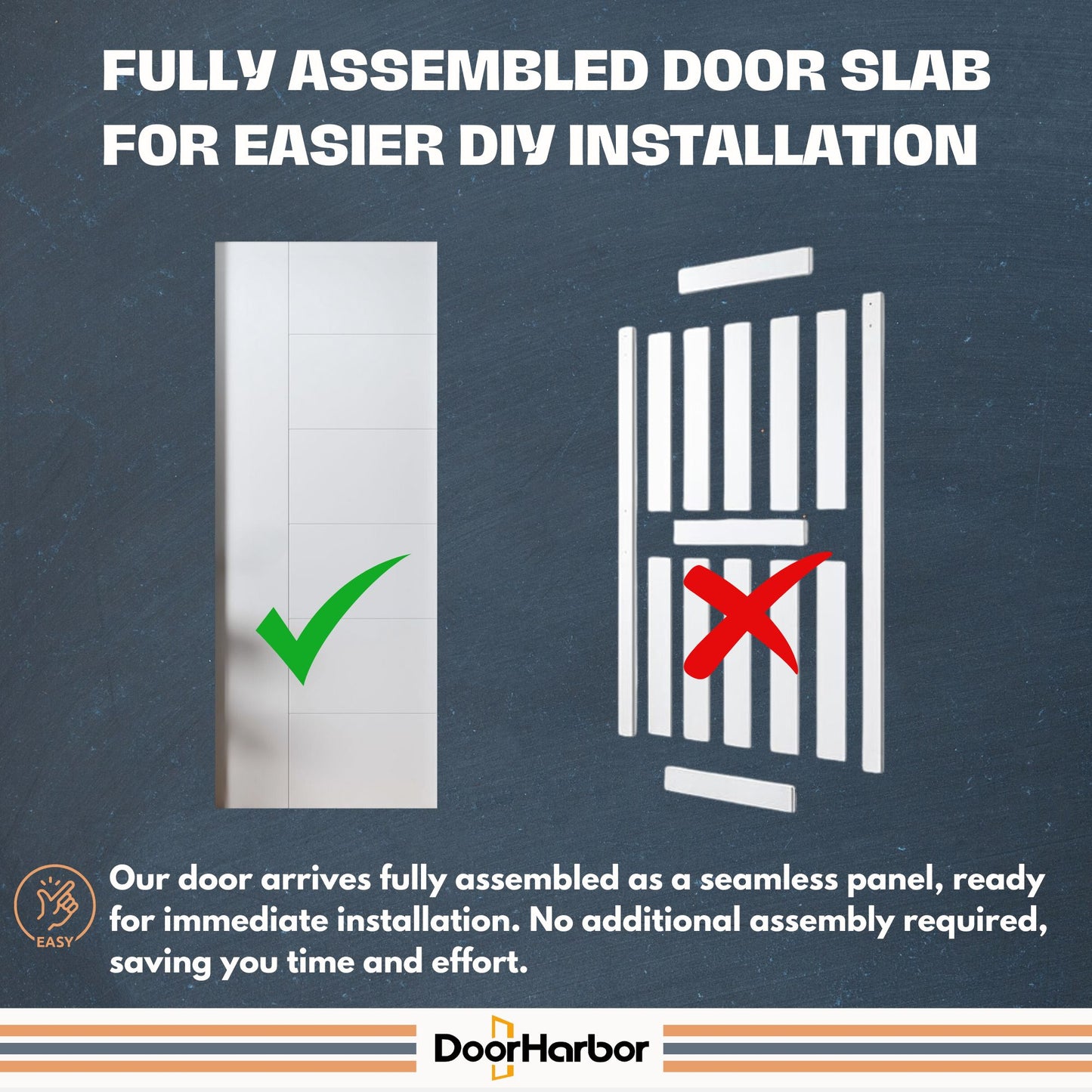 Prehung Interior Door, Berkley Flush Design, White Primed, Solid Core, with Jambs Kit, Black or Satin Nickel Hinges, and Pre-Drilled Lock & Hinge Holes