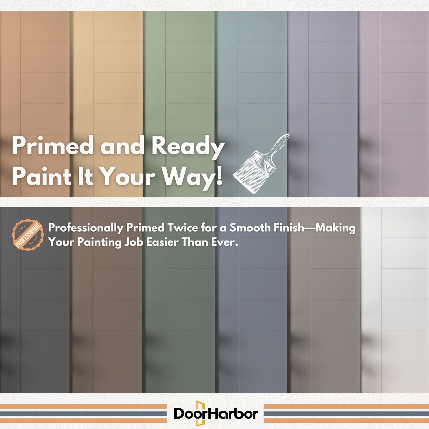Prehung Interior Door, Berkley Flush Design, White Primed, Solid Core, with Jambs Kit, Black or Satin Nickel Hinges, and Pre-Drilled Lock & Hinge Holes
