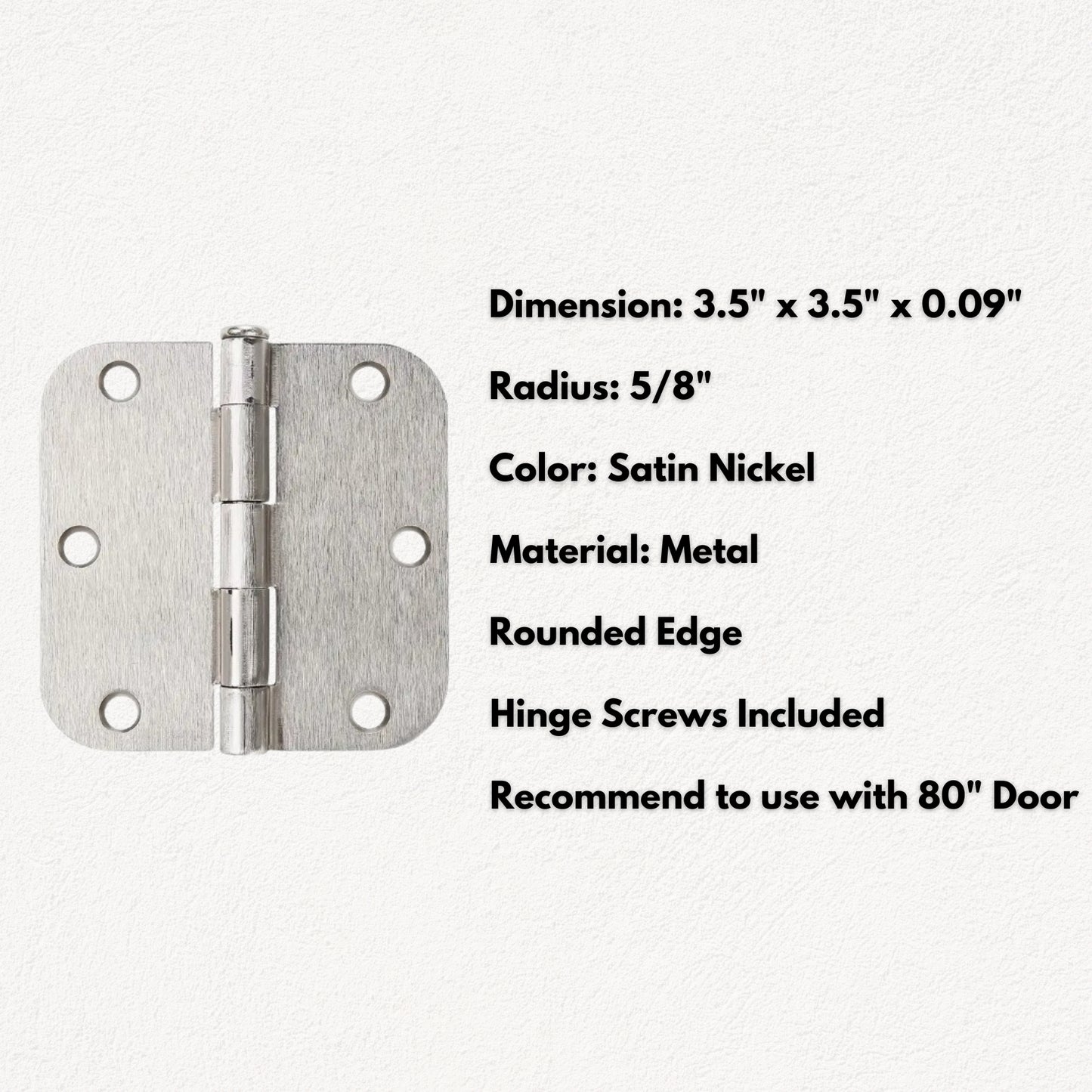 Interior Door Hinges - Satin Nickel