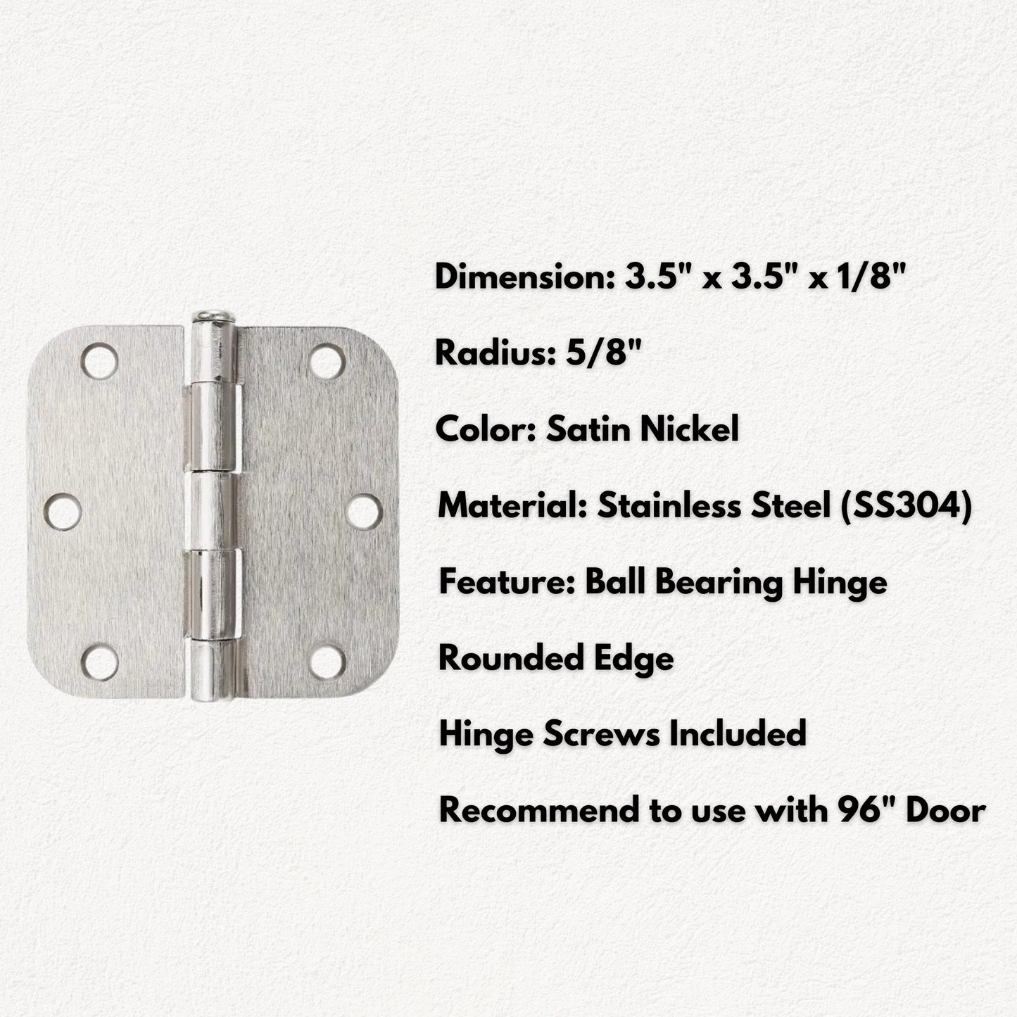 Interior Door Hinges - Satin Nickel